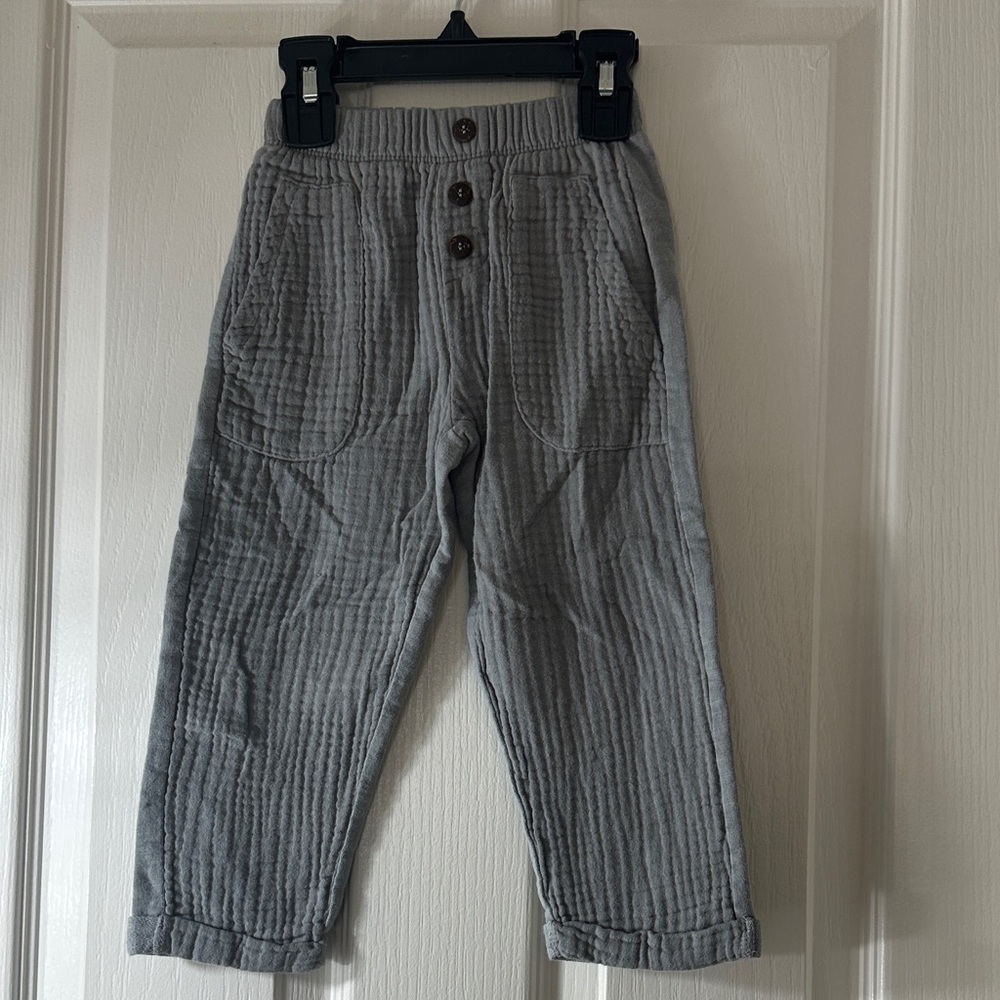 Zara Gray Quilted Pull-On Kids Pants